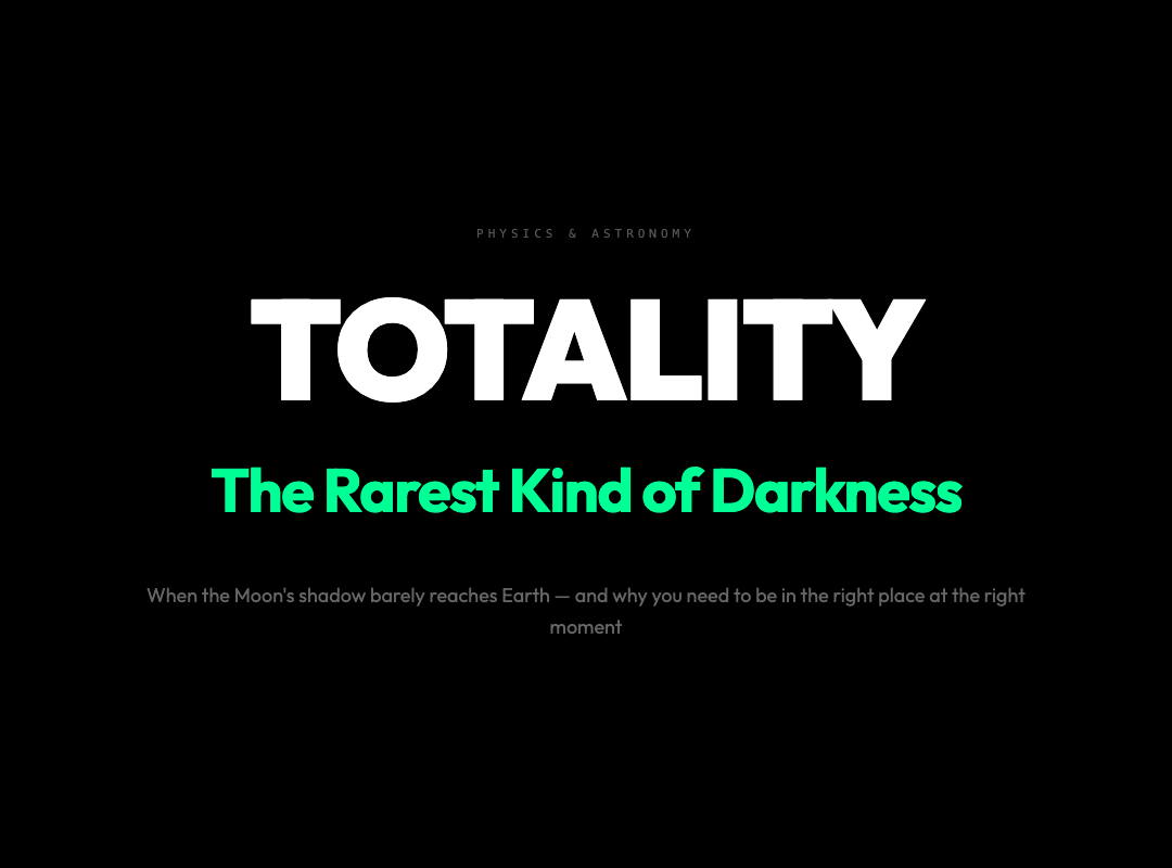 Why Totality Is the Rarest Kind of Darkness