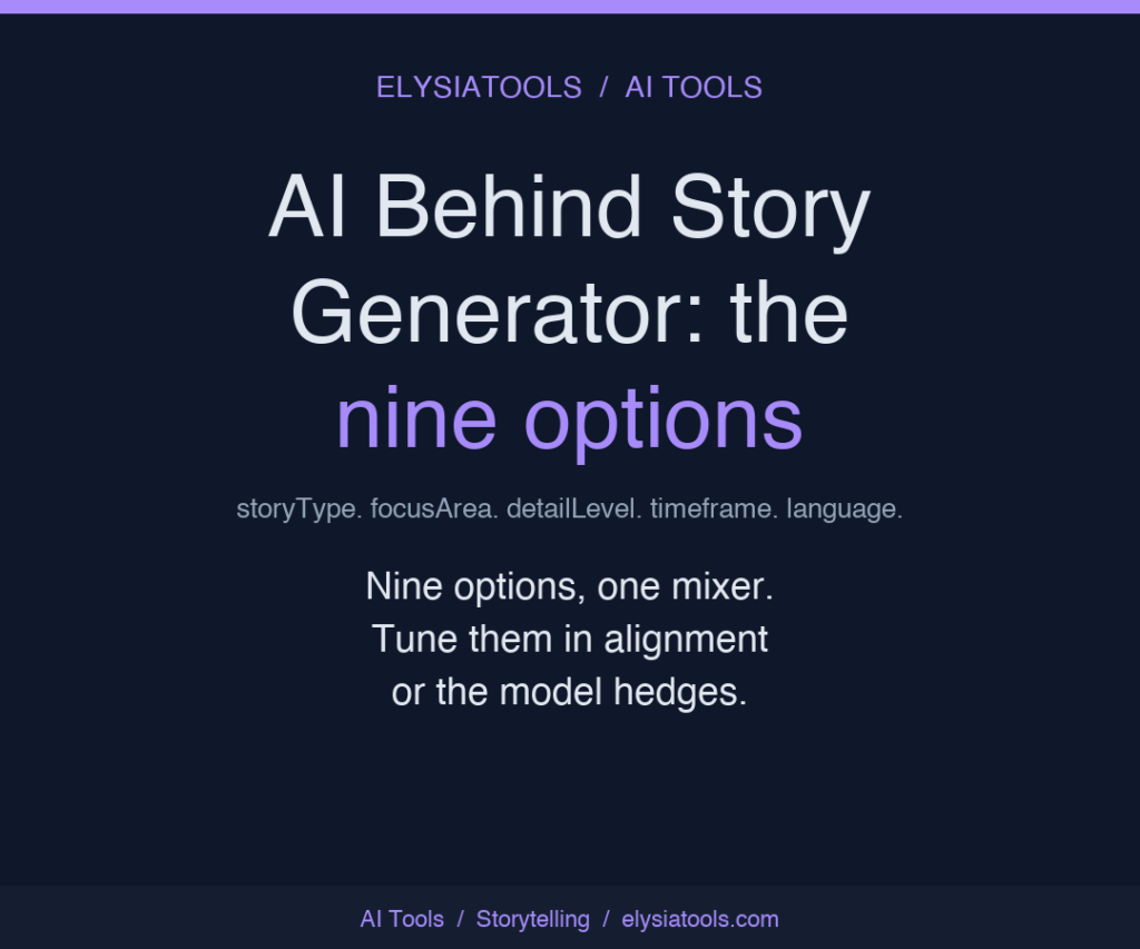 AI Behind Story Generator: the nine options that decide what kind of story actually gets written