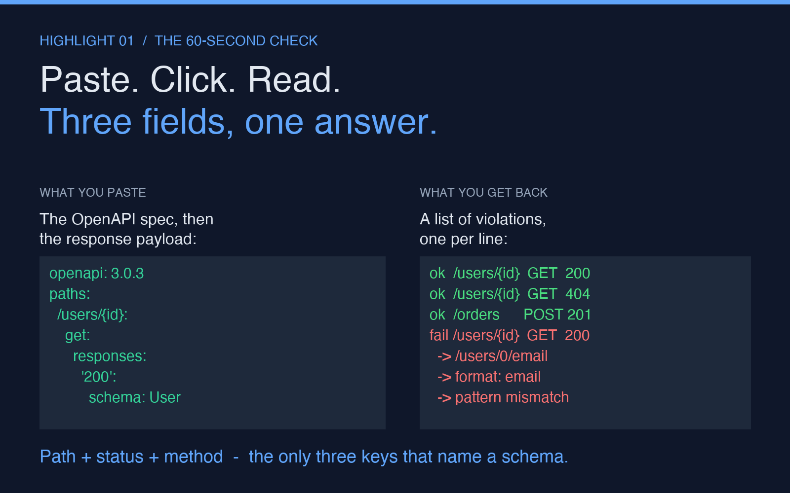 Paste, click, read - three fields one answer