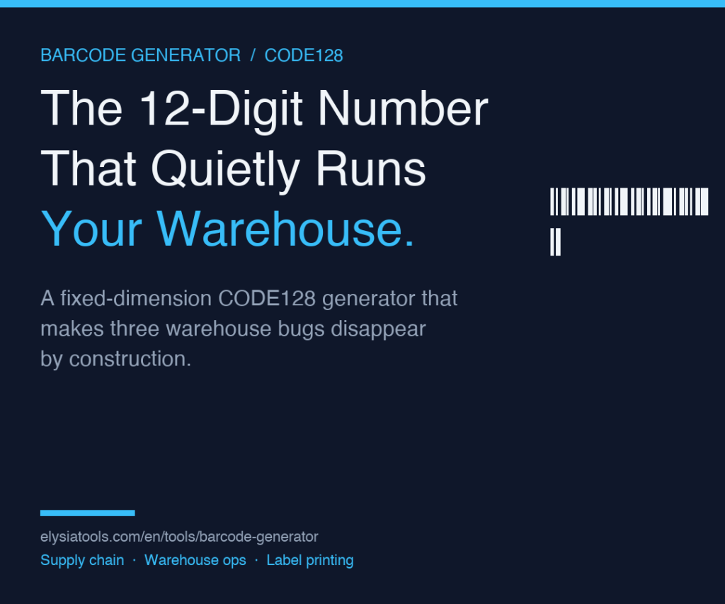 The 12-Digit Number That Quietly Runs Your Warehouse: A CODE128 Field Guide