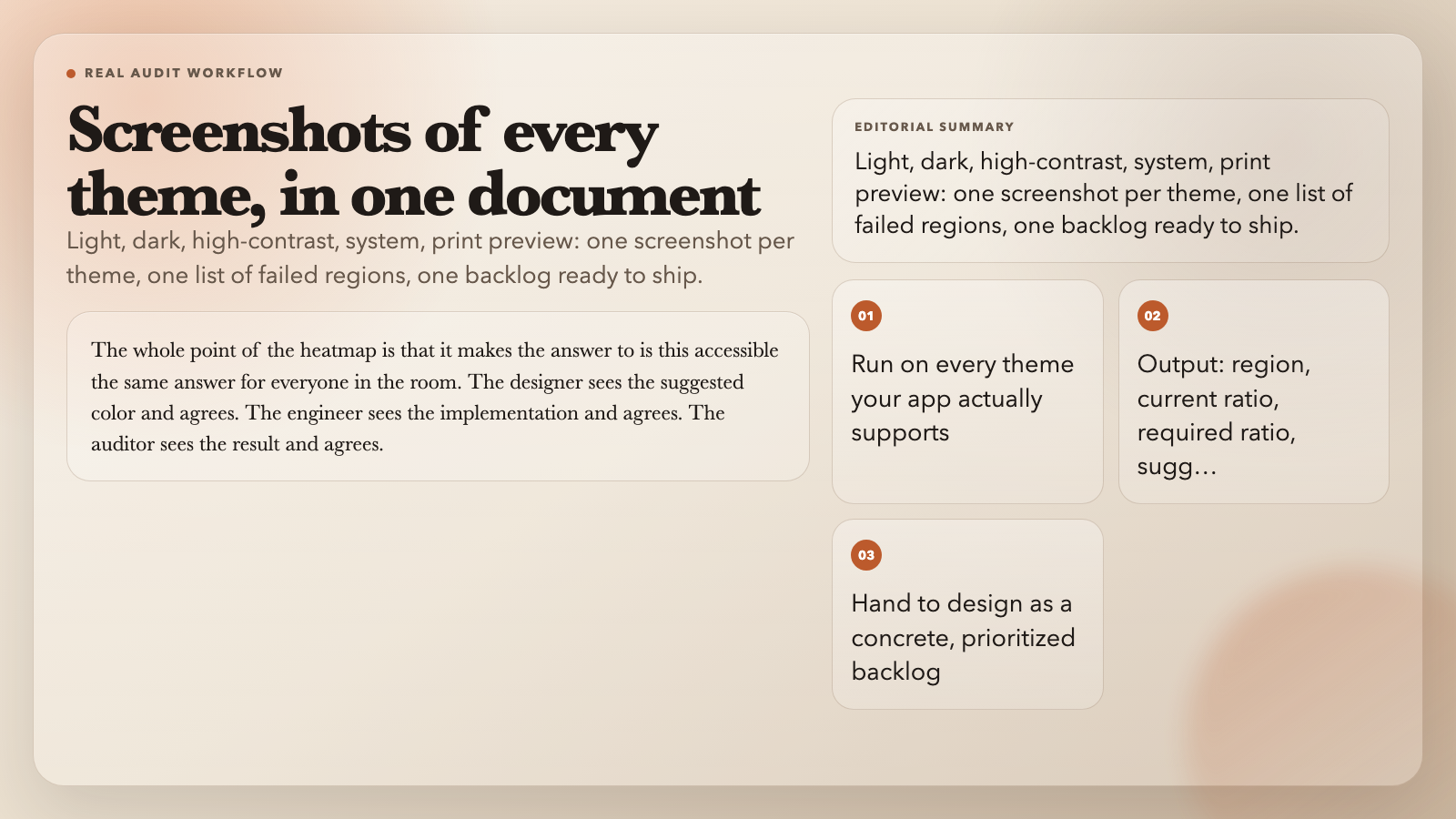 Highlight card: Screenshots of every theme, in one document