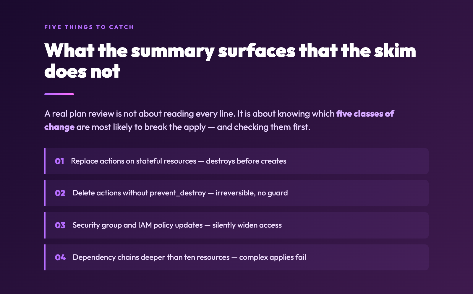Highlight card: terraform plan review insight