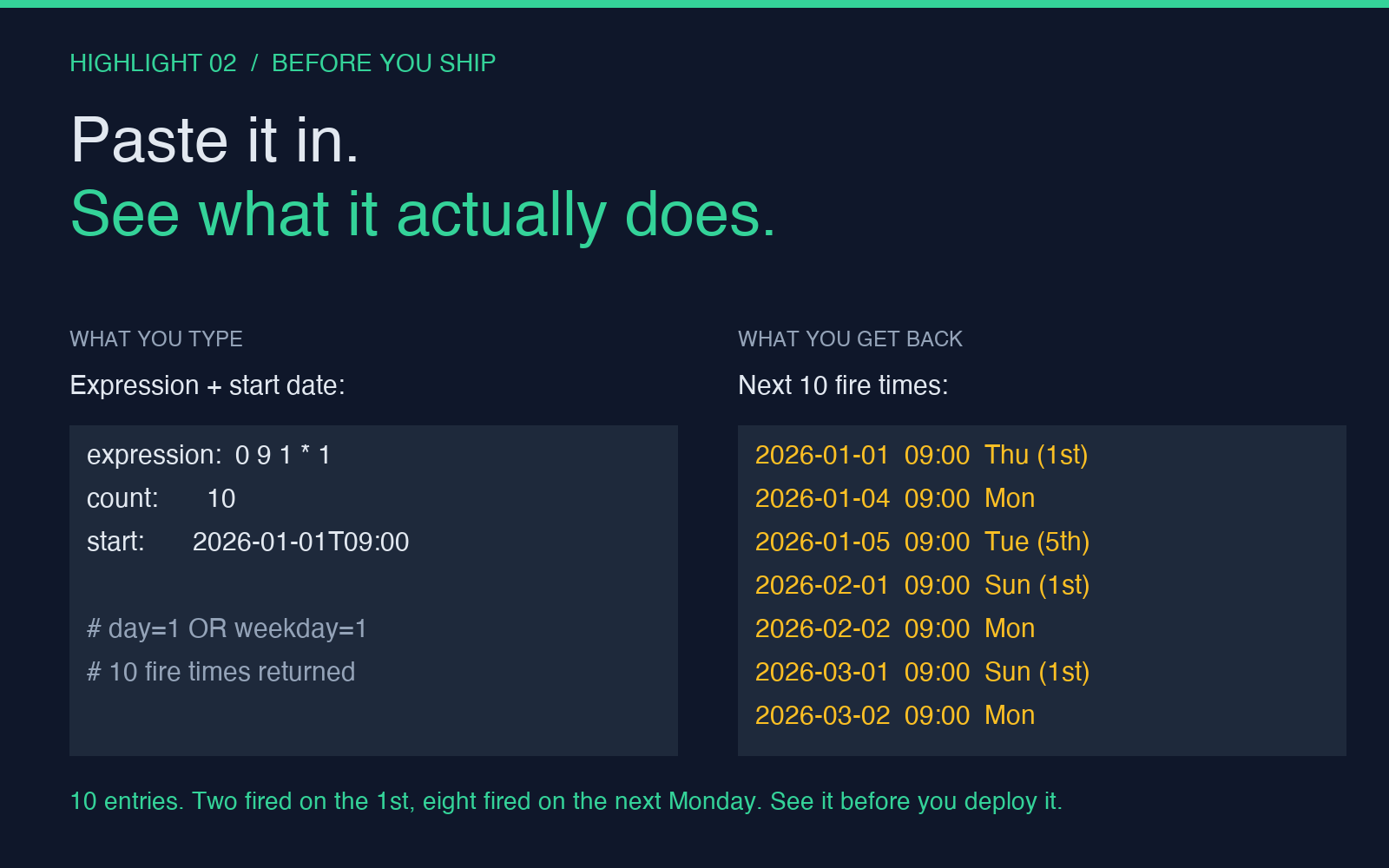 Paste it in, see what it actually does, before you ship
