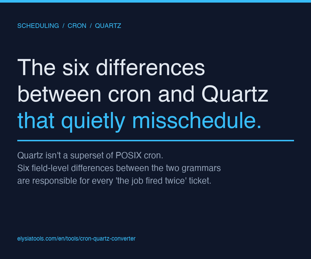 The Six Differences Between Cron and Quartz That Quietly Misschedule Your Job