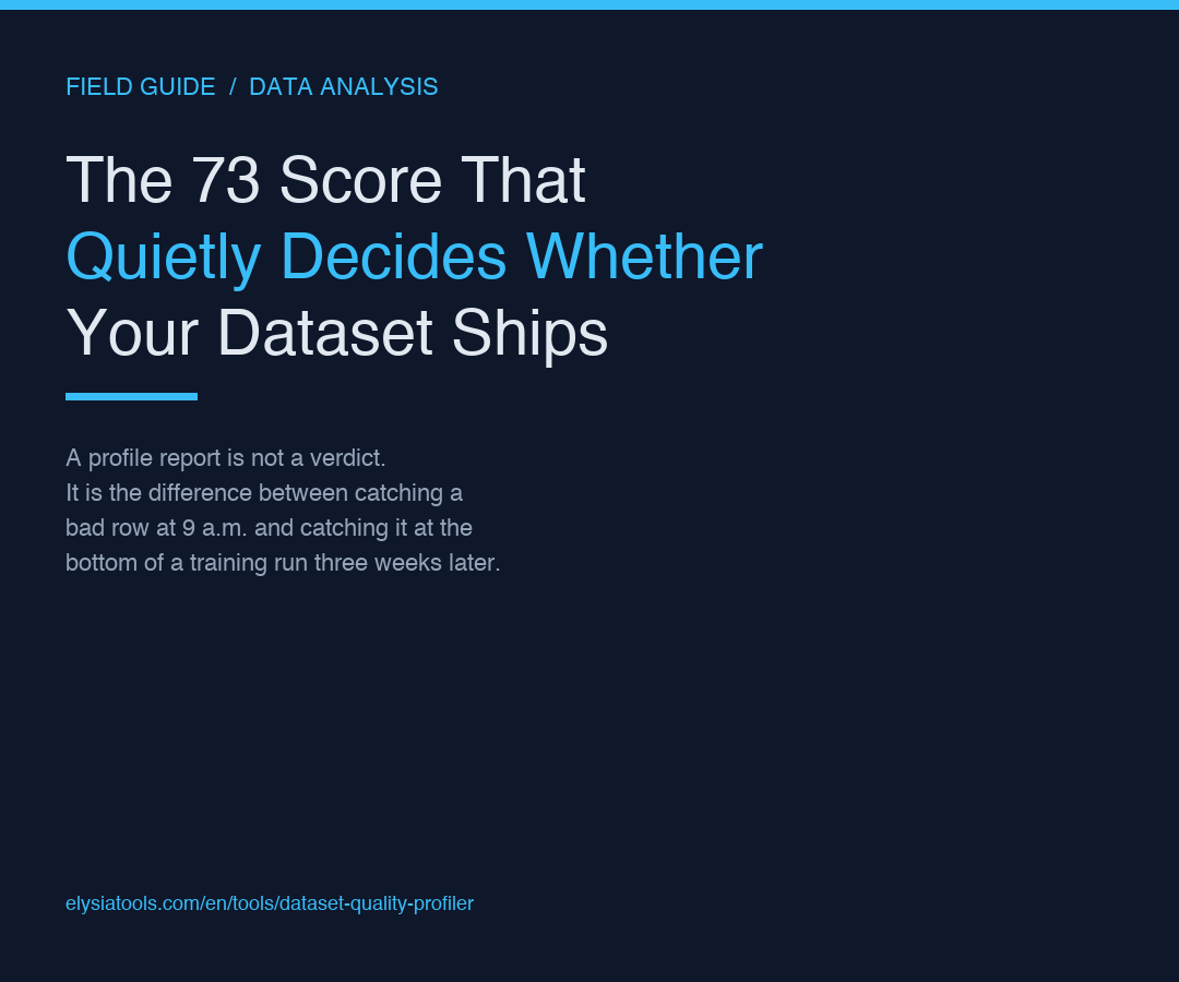 The 73 Score That Quietly Decides Whether Your Dataset Is Production-Ready