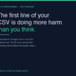 The first line of your CSV is doing more harm than you think
