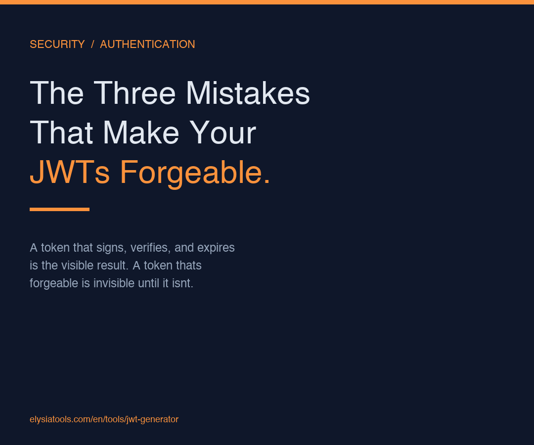 The Three Mistakes in Every JWT Generator That Make Your Tokens Forgeable