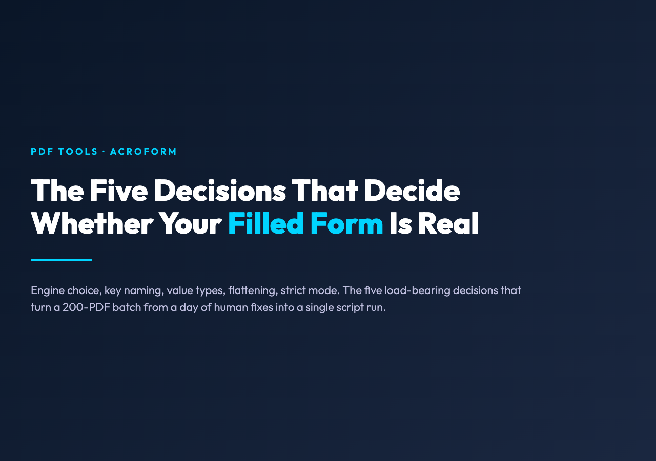 PDF AcroForm Filler: The Five Decisions That Decide Whether Your Filled Form Is Real