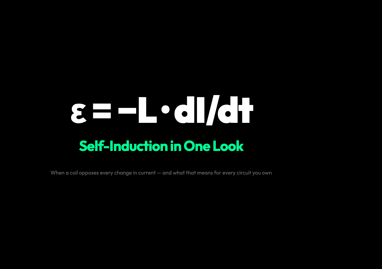 Why Every Coil Fights the Current That Flows Through It — Self-Induction Poster