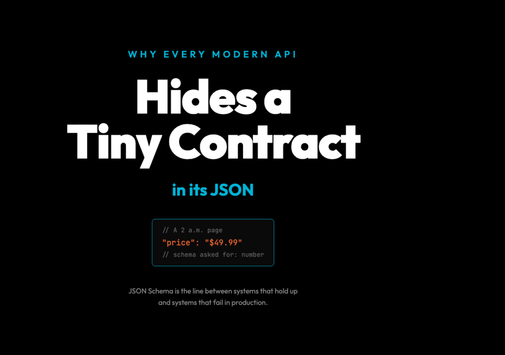 Why every modern API hides a tiny contract in its JSON — JSON Schema validator poster