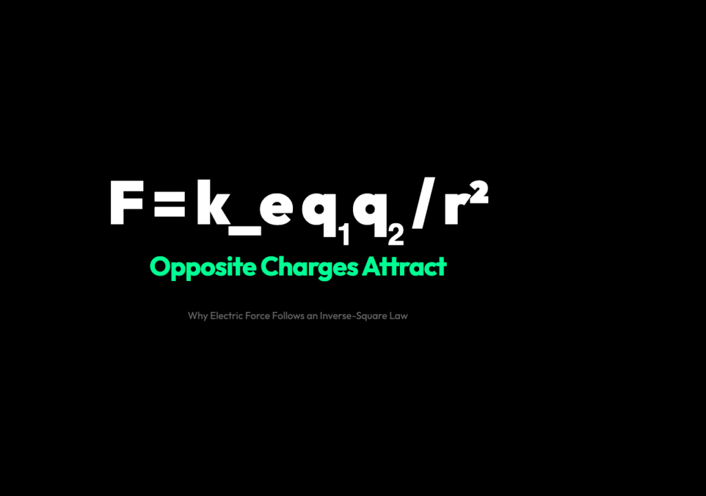Coulomb's Law: F = k_e q1q2 / r^2