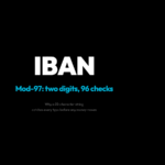 IBAN mod-97 check: two digits, 96 checks for cross-border bank account numbers