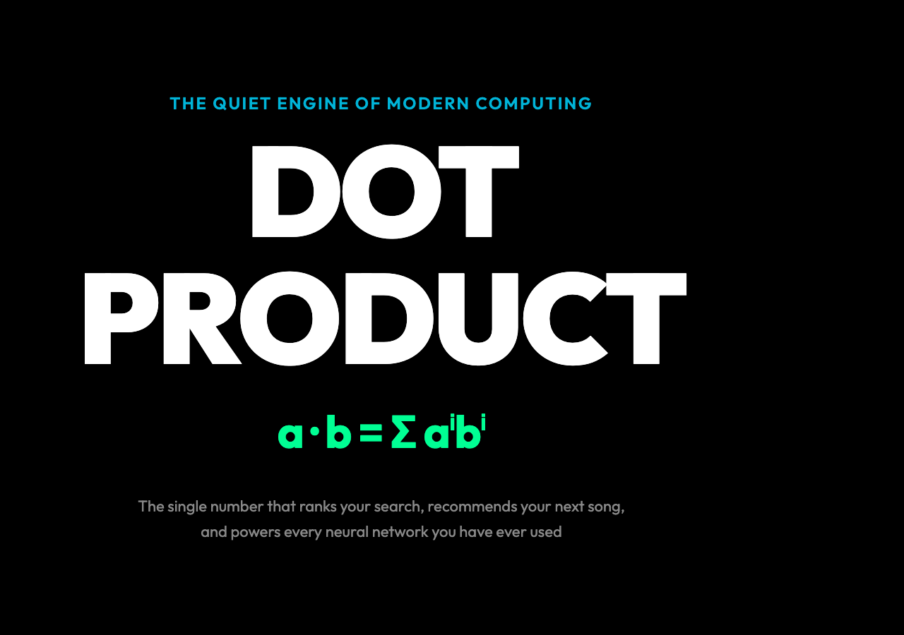Why one tiny number hides how machines compare anything: the dot product is the quiet engine of search, recommendations, and neural networks