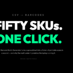 Barcode Batch Generator: fifty SKUs from a CSV become fifty printable barcodes in one click. The1977 checksum math behind it explained.
