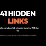 41 hidden links: a markdown link extractor found 41 links, 3 duplicates, 1 invalid URL, and 1 undefined reference in a 700-line draft