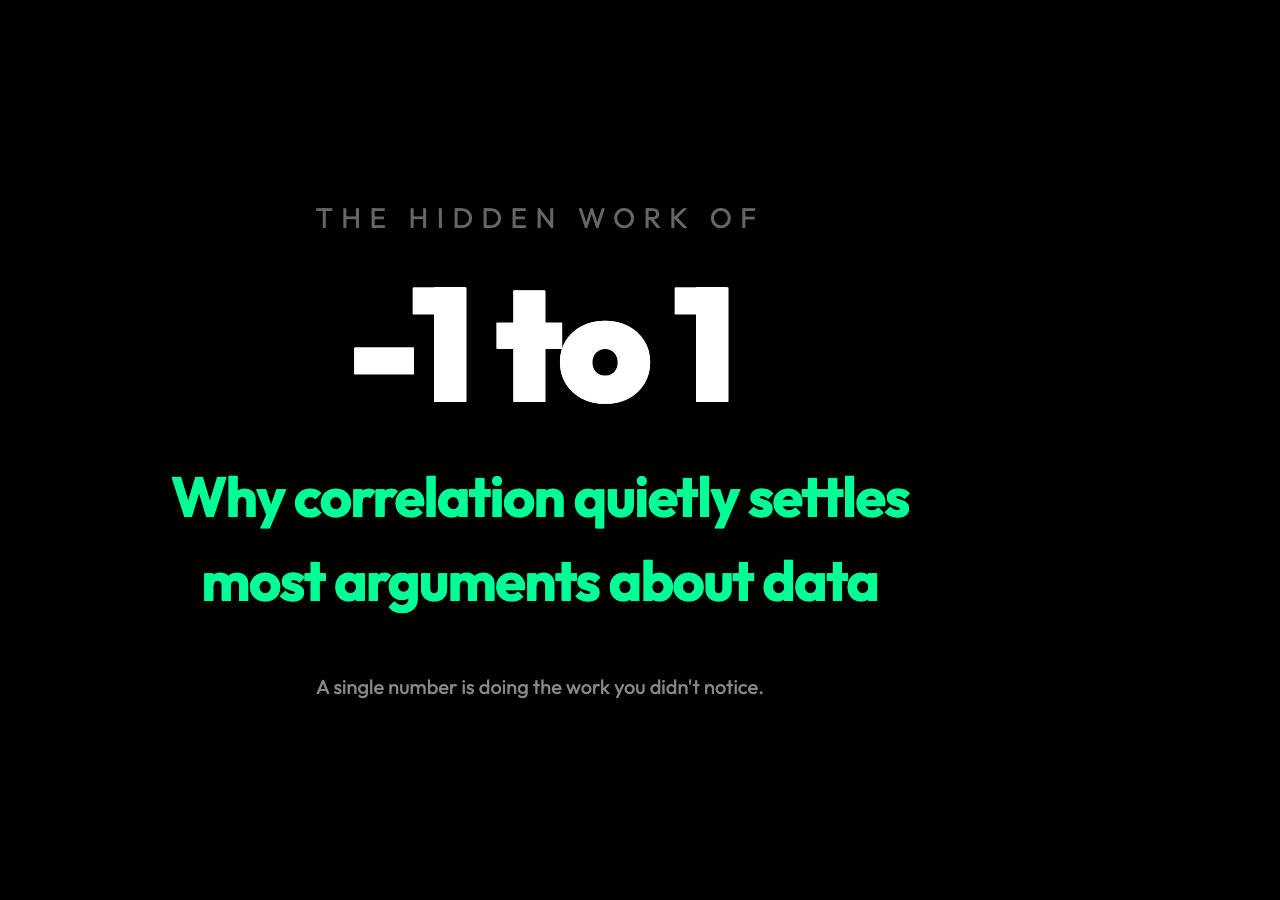 Why the number between -1 and 1 is doing the work you did not notice: correlation settles most arguments about data