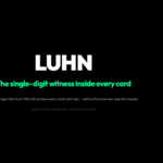 LUHN poster: the single-digit witness inside every card - Credit Card Validator at elysiatools.com