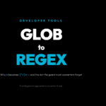 Glob to Regex poster: the glob-to-regex translation in one line