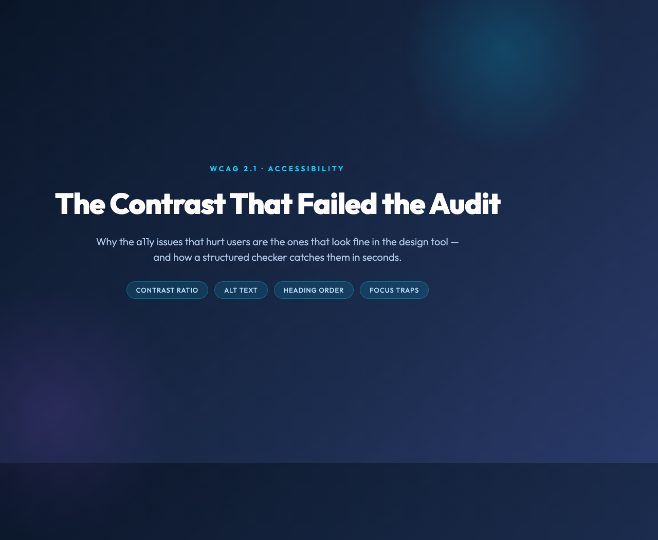 The Contrast That Failed the Audit