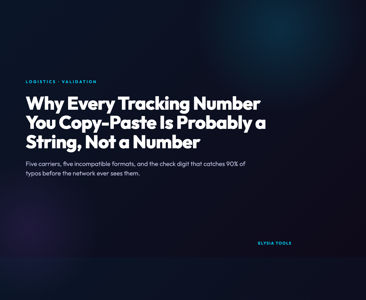 Tracking number validator cover image