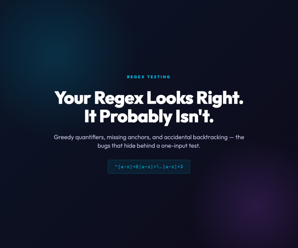 Cover image: Your Regex Looks Right. It Probably Isn't. — Regex Tester article