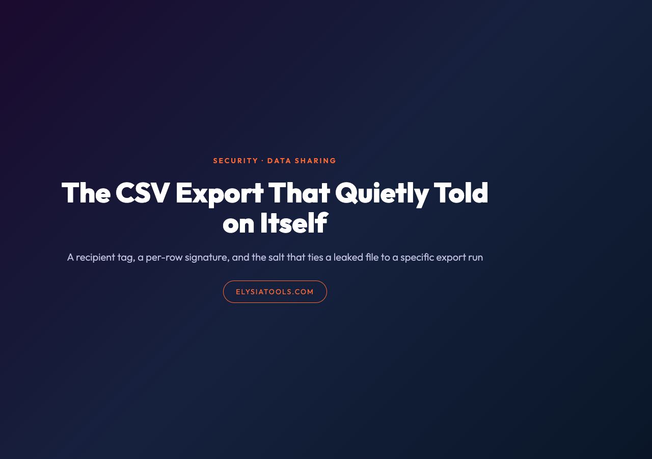 Cover image for CSV/JSON Data Watermarker article