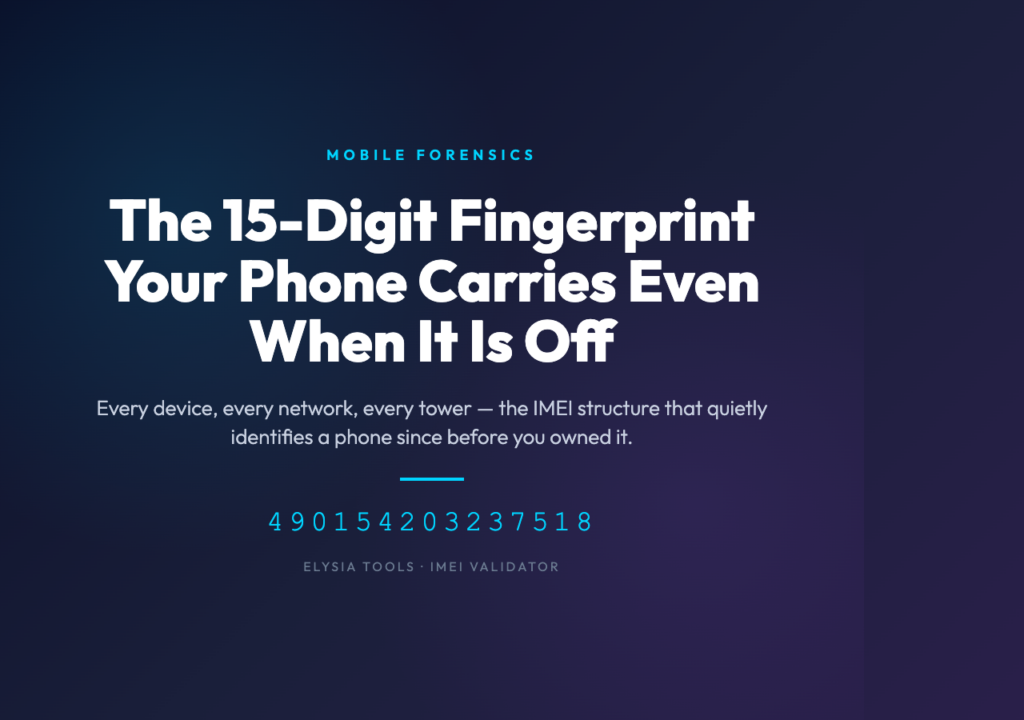 The 15-Digit Fingerprint Your Phone Carries Even When It Is Off