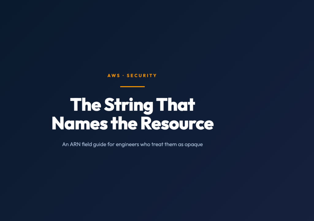 The String That Names the Resource: An AWS ARN Field Guide