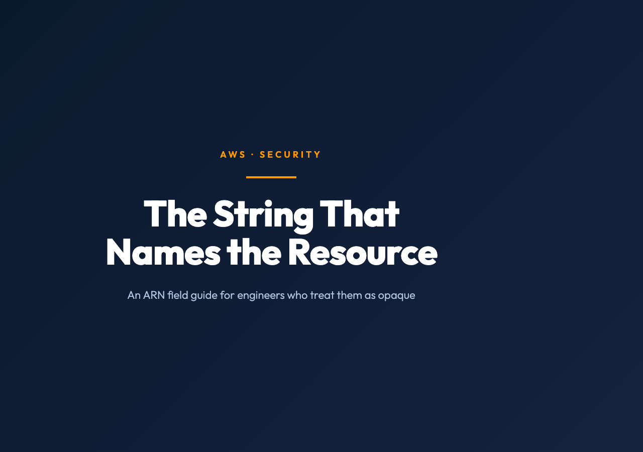 The String That Names the Resource: An AWS ARN Field Guide
