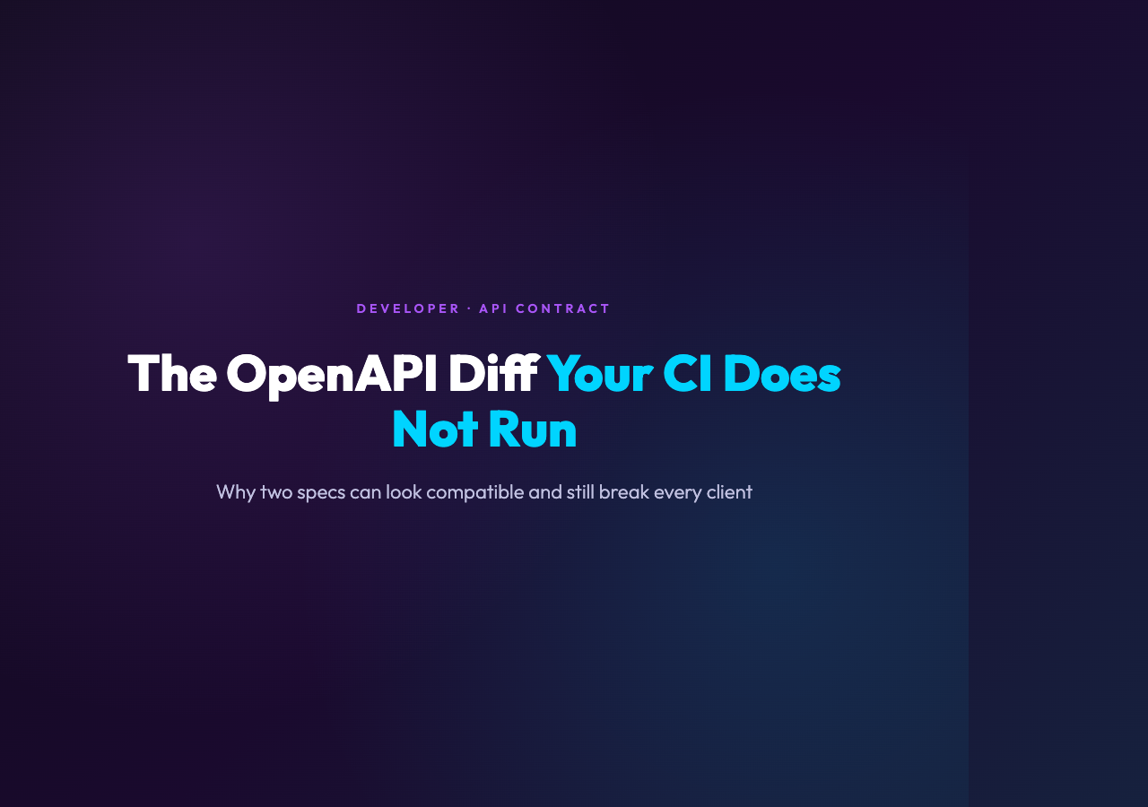 OpenAPI Diff Your CI Does Not Run cover