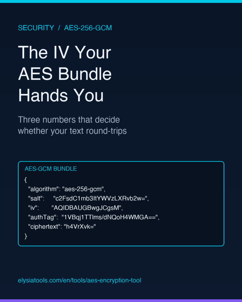 AES Encryption Tool field guide poster showing bundle structure