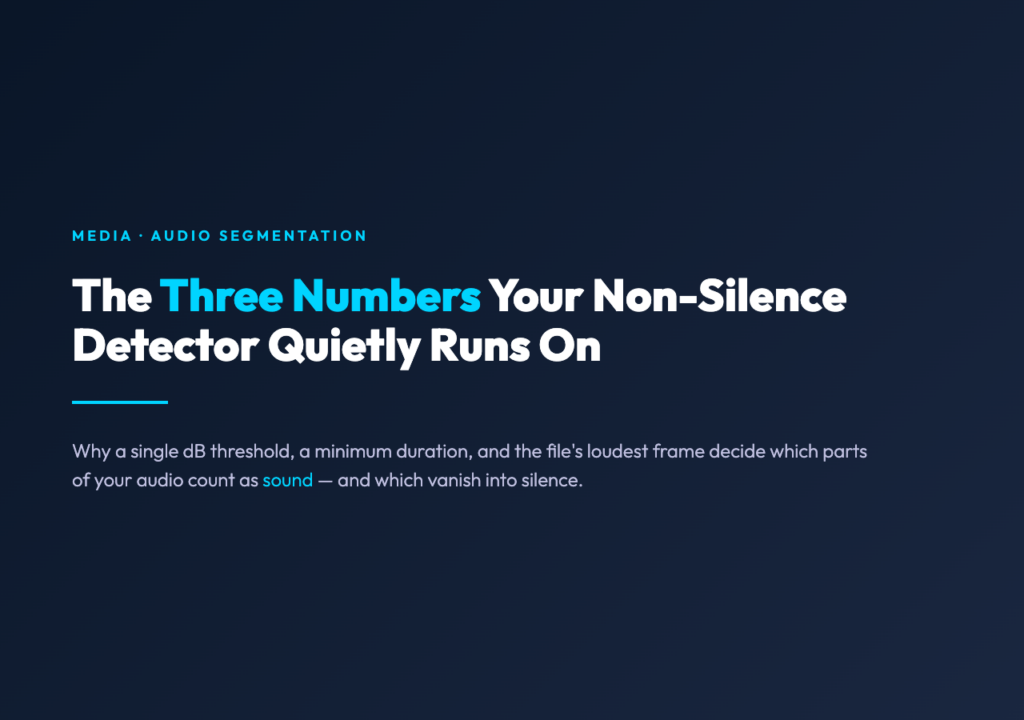 Audio Non-Silence Detector: The Three Numbers That Decide Which Parts of Your Audio Actually Contain Sound