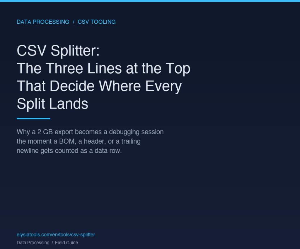 CSV Splitter: The Three Lines at the Top of Your CSV That Decide Where Every Split Lands