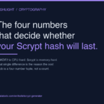 The four numbers that decide whether your Scrypt hash will outlast a GPU farm