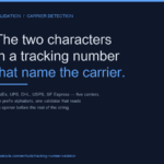 The two characters in a tracking number that name the carrier