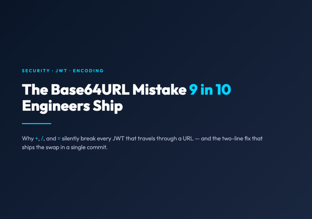 Base64URL Encoder Decoder poster dark with cyan accent