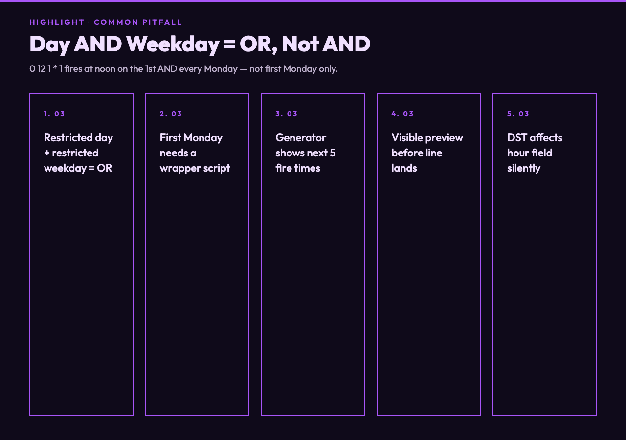 Time Zones, DST, and the One Setting Cron Will Not Save You From