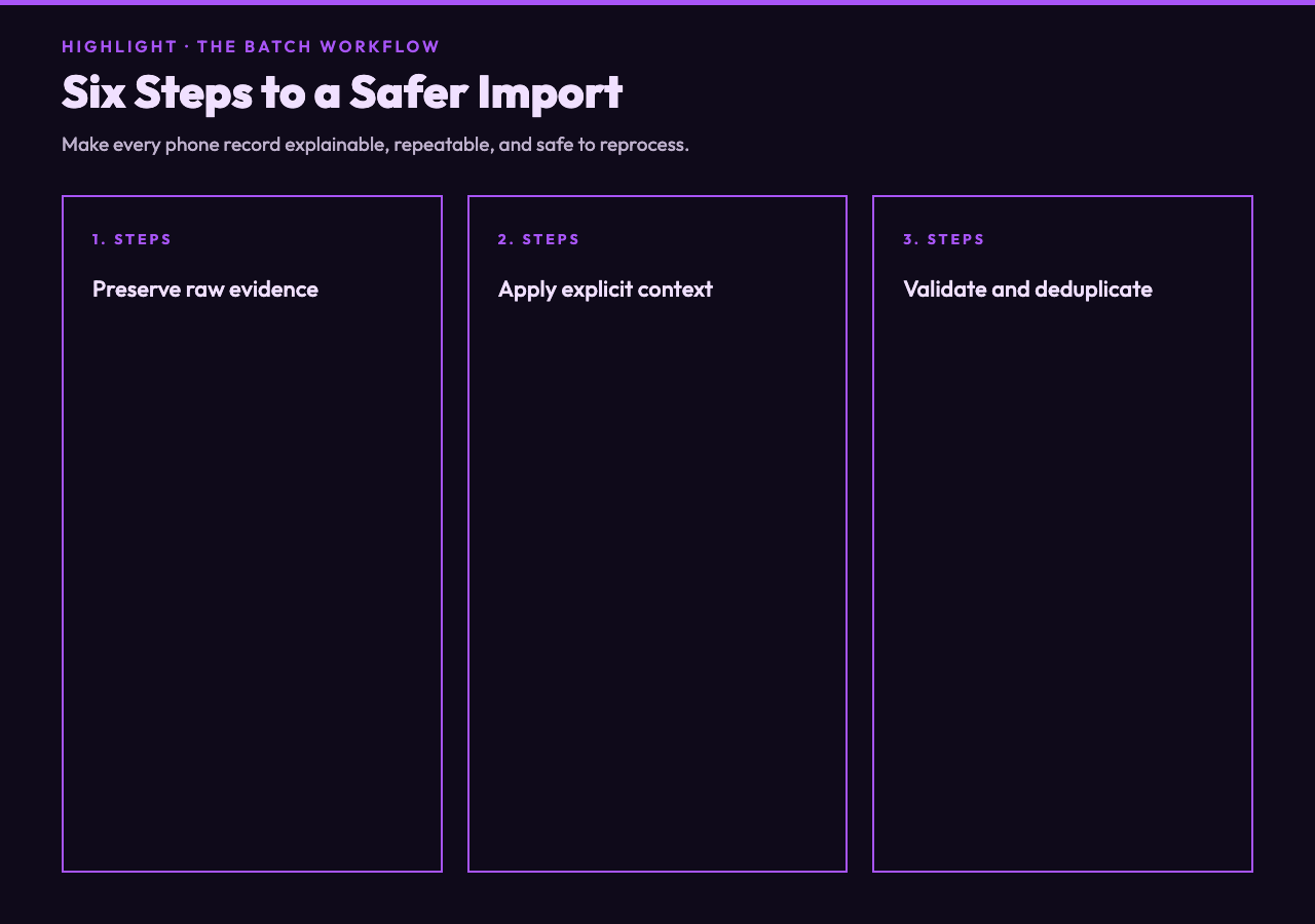 Phone validation failure modes and workflow steps