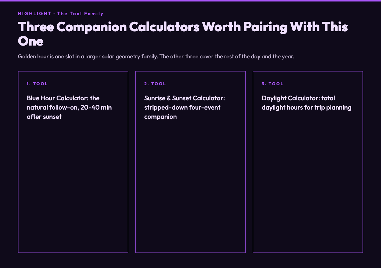 Three companion tools family