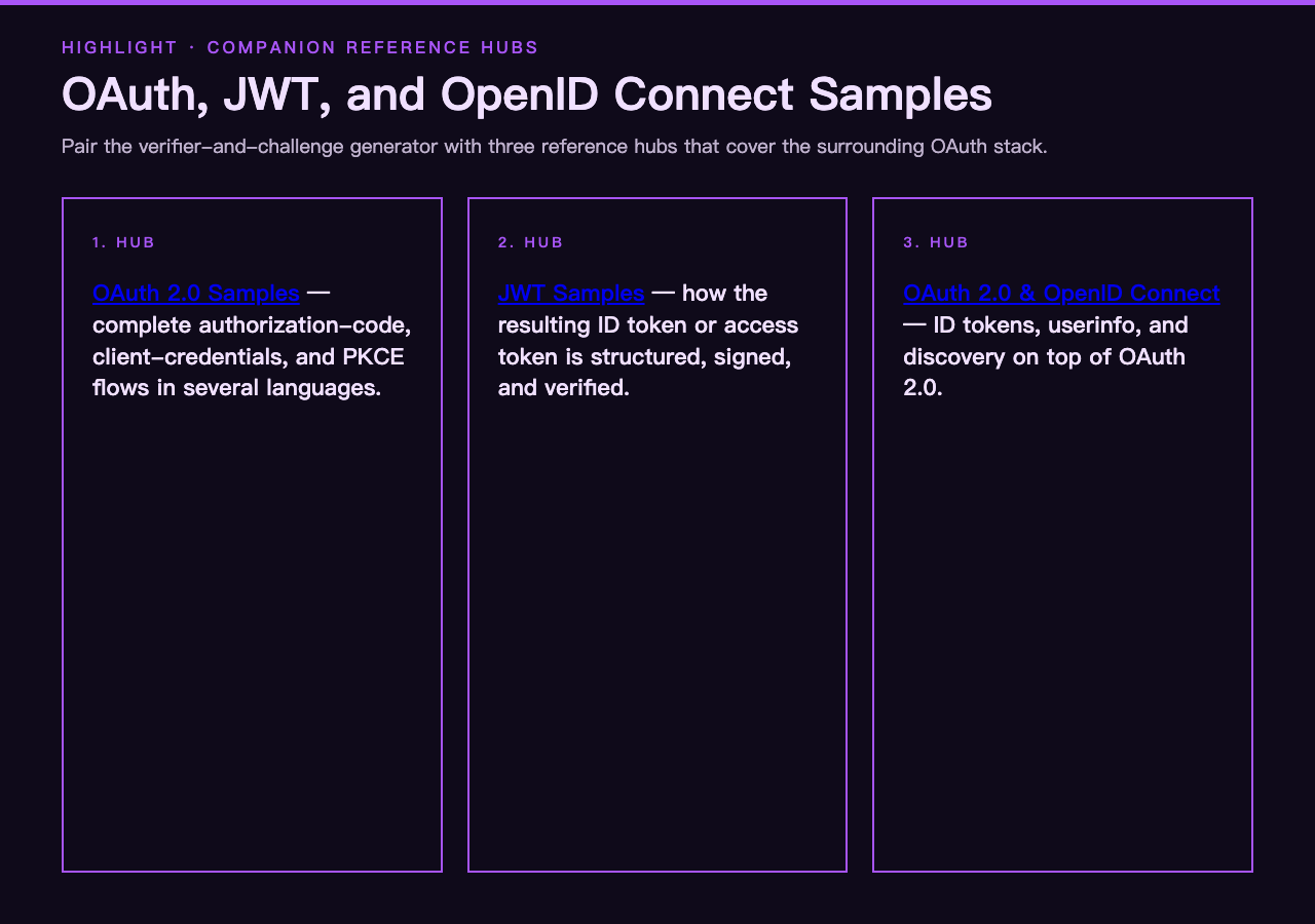 Companion OAuth and JWT sample hubs
