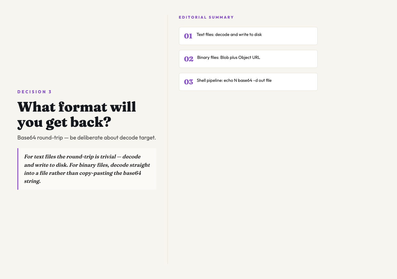 Highlight card 3 — Decision 3: What format will you get back?