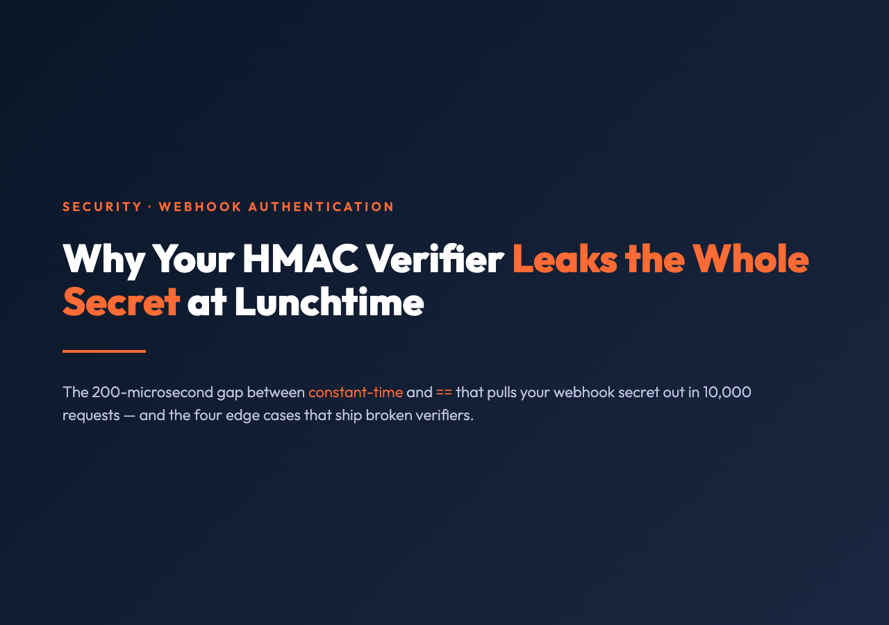HMAC Generator and Verifier cover art - dark gradient with accent title