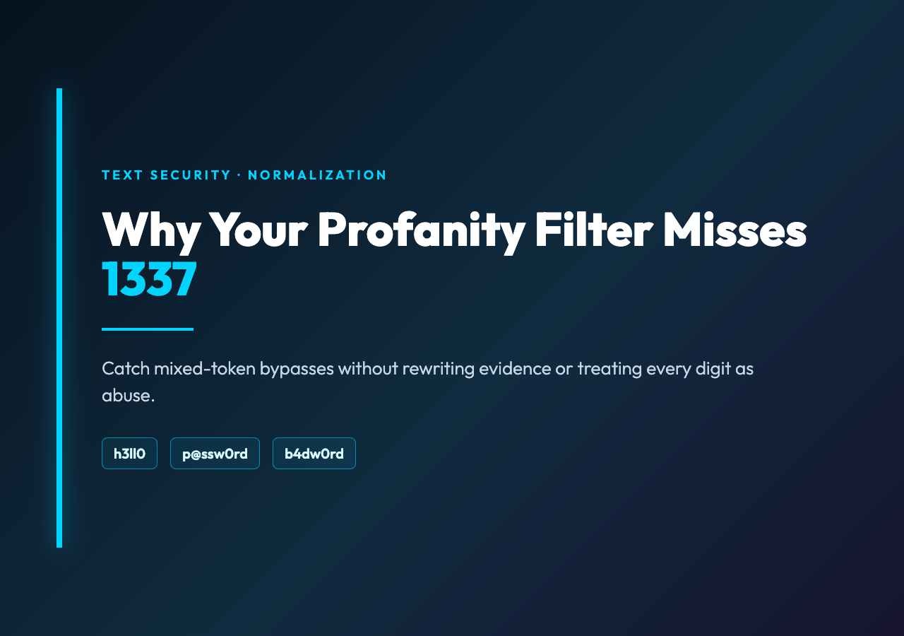 Why Your Profanity Filter Misses 1337 article cover