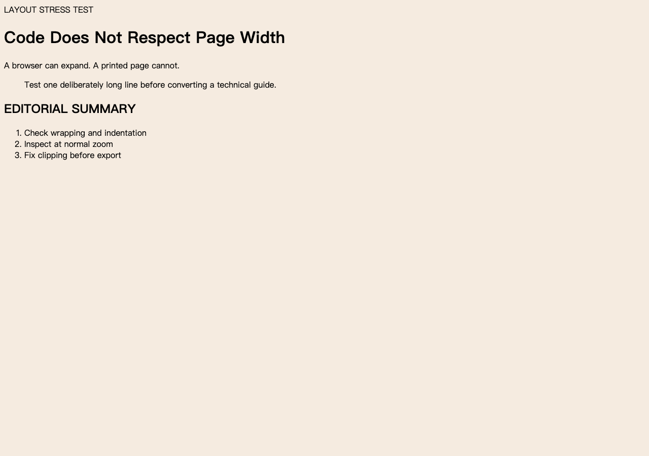 Code width stress test for Markdown to PDF