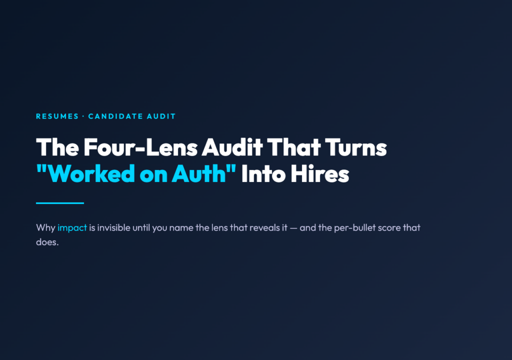 Resume Bullet Impact Meter article cover showing the four-lens audit concept