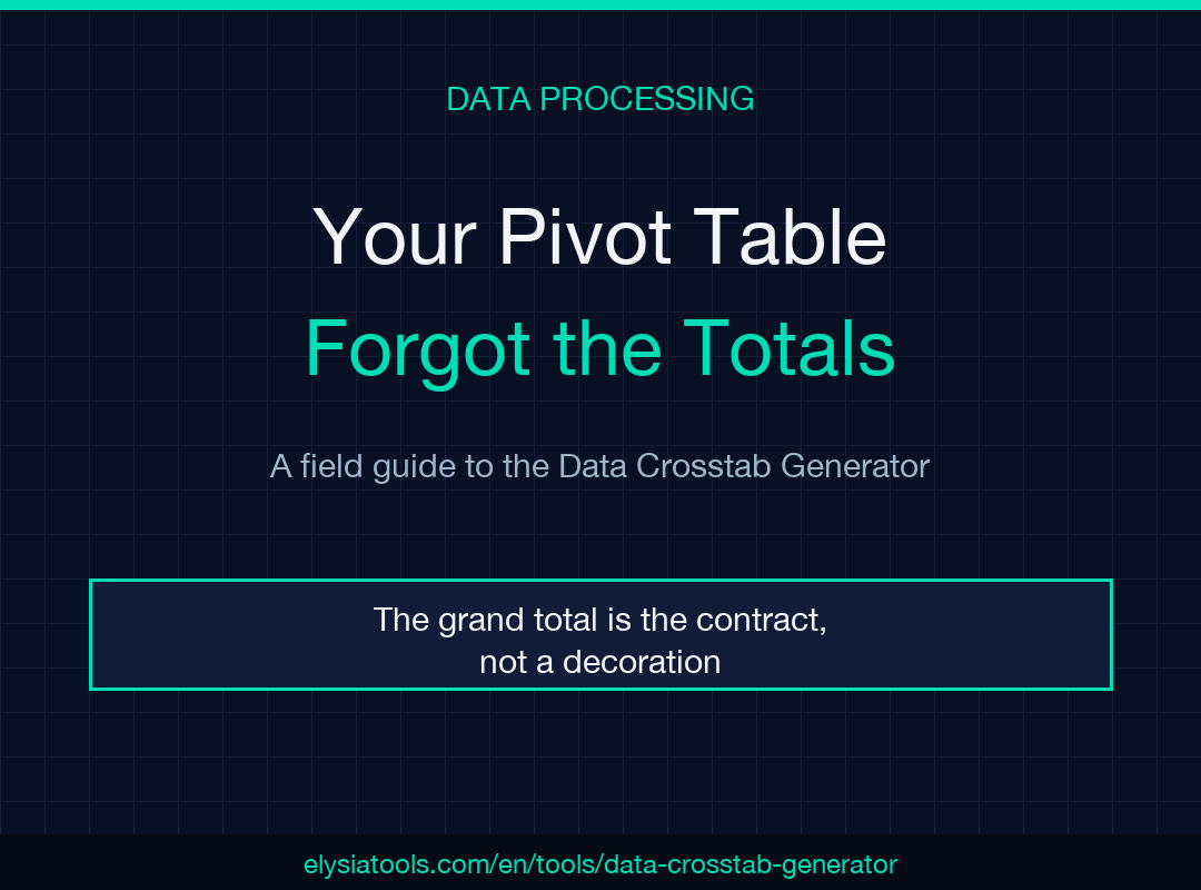 Data Crosstab Generator — grand total contract poster