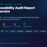 Accessibility Audit Report Generator — Cover Poster
