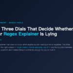 AI Regex Explainer three-dial workflow poster