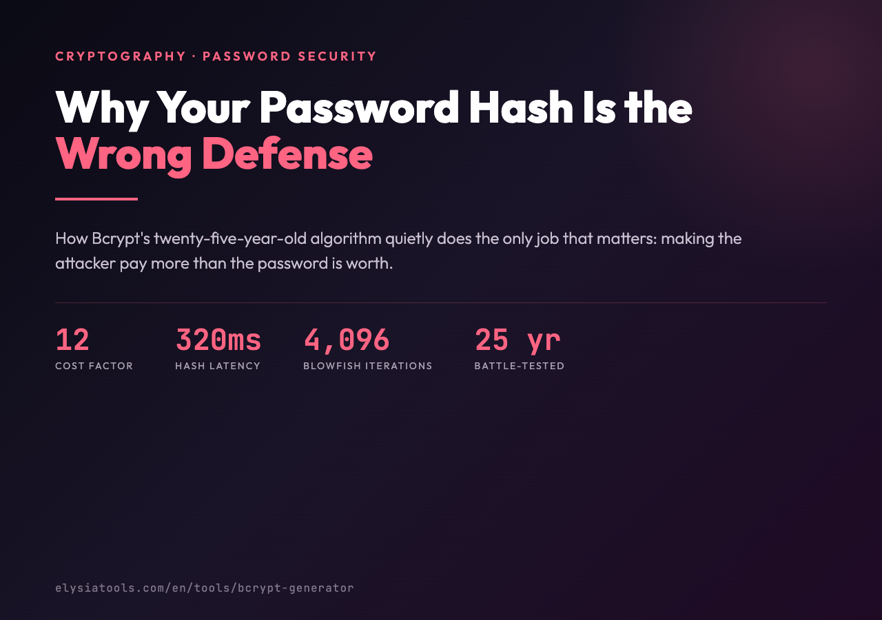 Bcrypt Generator - Why Your Password Hash Is the Wrong Defense