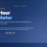 Blue Hour Calculator — Plan the 20-minute twilight window for landscape photography